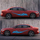 2 PCS/Set D-468 Checkered Totem Pattern Car Modified Decorative Sticker(Blue)