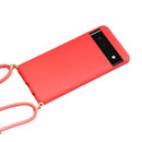For Google Pixel 6 Wheat Straw Material + TPU Protective Case with Lanyard(Red)