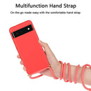For Google Pixel 6 Wheat Straw Material + TPU Protective Case with Lanyard(Red)