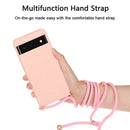 For Google Pixel 6 Wheat Straw Material + TPU Protective Case with Lanyard(Pink)