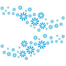 2 PCS/Set D-483 Flower Pattern Car Modified Decorative Sticker(Blue)