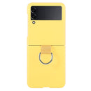 For Samsung Galaxy Z Flip4 Macaron Color Silicone Soft Phone Case(Yellow)
