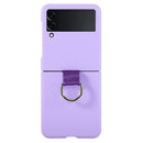 For Samsung Galaxy Z Flip4 Macaron Color Silicone Soft Phone Case(Purple)