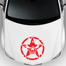 D-520 Star Pattern Car Modified Hood Decorative Sticker(Red)