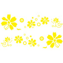 2 PCS/Set D-510 Flowers Pattern Car Modified Decorative Sticker(Yellow)