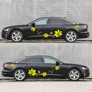 2 PCS/Set D-510 Flowers Pattern Car Modified Decorative Sticker(Yellow)
