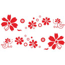 2 PCS/Set D-510 Flowers Pattern Car Modified Decorative Sticker(Red)