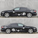2 PCS/Set D-510 Flowers Pattern Car Modified Decorative Sticker(White)