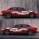 2 PCS/Set D-521 Fire Totem Pattern Car Modified Decorative Sticker(White)