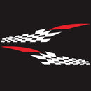 2 PCS/Set D-538 Checkered Totem Pattern Car Modified Decorative Sticker(White+Red)