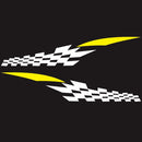 2 PCS/Set D-538 Checkered Totem Pattern Car Modified Decorative Sticker(White+Yellow)