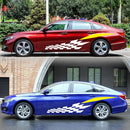 2 PCS/Set D-538 Checkered Totem Pattern Car Modified Decorative Sticker(White+Yellow)