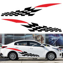 2 PCS/Set D-538 Checkered Totem Pattern Car Modified Decorative Sticker(White+Yellow)