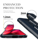 For Xiaomi 9T & 9T Pro & Redmi K20 & Redmi K20 Pro Carbon Fiber Protective Case with 360 Degree Rotating Ring Holder(Blue)