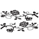 2 PCS/Set D-545 Rose Pattern Car Modified Decorative Sticker(Black)