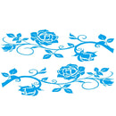 2 PCS/Set D-545 Rose Pattern Car Modified Decorative Sticker(Blue)