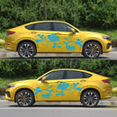 2 PCS/Set D-545 Rose Pattern Car Modified Decorative Sticker(Blue)