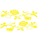 2 PCS/Set D-545 Rose Pattern Car Modified Decorative Sticker(Yellow)