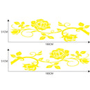 2 PCS/Set D-545 Rose Pattern Car Modified Decorative Sticker(Yellow)