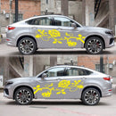2 PCS/Set D-545 Rose Pattern Car Modified Decorative Sticker(Yellow)