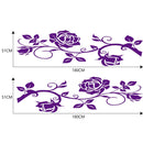 2 PCS/Set D-545 Rose Pattern Car Modified Decorative Sticker(Purple)