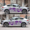 2 PCS/Set D-545 Rose Pattern Car Modified Decorative Sticker(Purple)
