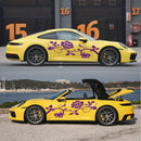 2 PCS/Set D-545 Rose Pattern Car Modified Decorative Sticker(Purple)