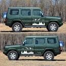 2 PCS/Set D-684 Mountain Totem Pattern Car Modified Decorative Sticker(White)