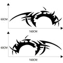 2 PCS/Set D-719 Flame Hot Wheel Pattern Car Modified Decorative Sticker(Black)
