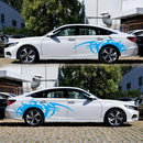 2 PCS/Set D-719 Flame Hot Wheel Pattern Car Modified Decorative Sticker(Blue)
