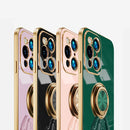 For OPPO Find X3 6D Plating Astronaut Ring Kickstand Phone Case(Light Purple)