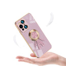For OPPO Find X3 6D Plating Astronaut Ring Kickstand Phone Case(Light Purple)