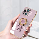 For OPPO Find X3 6D Plating Astronaut Ring Kickstand Phone Case(Light Purple)