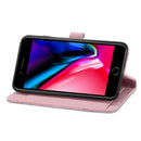 For iPhone SE 2022 / SE 2020 / 8 / 7 Embossed Flower Shockproof Leather Phone Case(Pink)