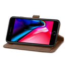For iPhone SE 2022 / SE 2020 / 8 / 7 Embossed Flower Shockproof Leather Phone Case(Brown)