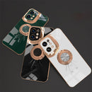 For OPPO Find X5 Pro 6D Plating Astronaut Ring Kickstand Phone Case(Night Green)