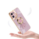 For OPPO Find X5 Pro 6D Plating Astronaut Ring Kickstand Phone Case(Night Green)