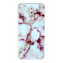 For Nokia 7.1 Marble Pattern Soft TPU Protective Case(Red)