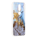 For Nokia 7.1 Marble Pattern Soft TPU Protective Case(Sea Blue)