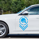 2 PCS/Set D-739 Skull Pattern Car Modified Decorative Sticker(Blue)