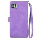 For Samsung Galaxy A22 5G Embossed Flower Shockproof Leather Phone Case(Purple)