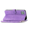 For Samsung Galaxy A22 5G Embossed Flower Shockproof Leather Phone Case(Purple)