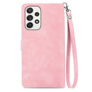 For Samsung Galaxy A33 5G Embossed Flower Shockproof Leather Phone Case(Pink)