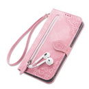 For Samsung Galaxy A33 5G Embossed Flower Shockproof Leather Phone Case(Pink)