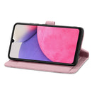 For Samsung Galaxy A33 5G Embossed Flower Shockproof Leather Phone Case(Pink)