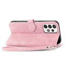 For Samsung Galaxy A33 5G Embossed Flower Shockproof Leather Phone Case(Pink)