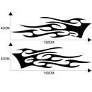 2 PCS/Set D-751 Flame Pattern Car Modified Decorative Sticker(Black)