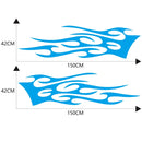 2 PCS/Set D-751 Flame Pattern Car Modified Decorative Sticker(Blue)