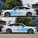 2 PCS/Set D-751 Flame Pattern Car Modified Decorative Sticker(Blue)