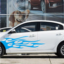 2 PCS/Set D-751 Flame Pattern Car Modified Decorative Sticker(Blue)
